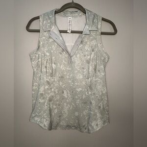 Women’s Lululemon Quick-Dry Sleeveless Polo Shirt- gray and white- size 6